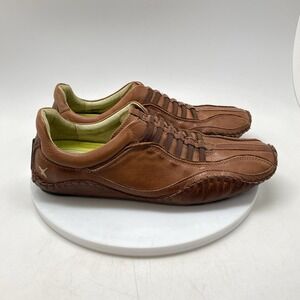 Pikolinos Shoes Mens 42 EU 8.5 Cognac Leather Driving Loafers Hand Stitched